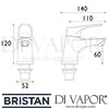 Bristan Vantage Bath Taps Dimensions